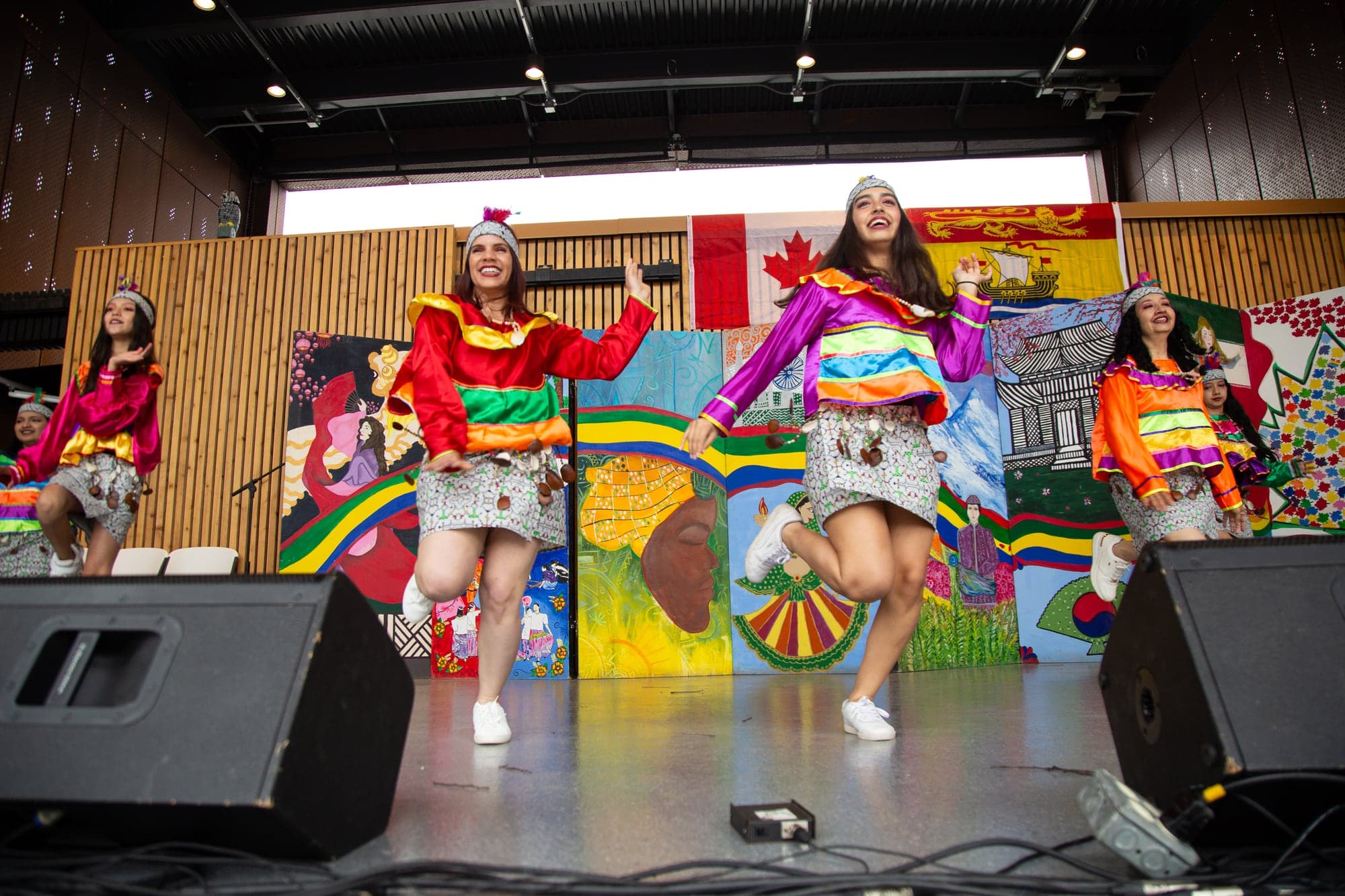 Peru Baila dancers in colorful costumes at a festival